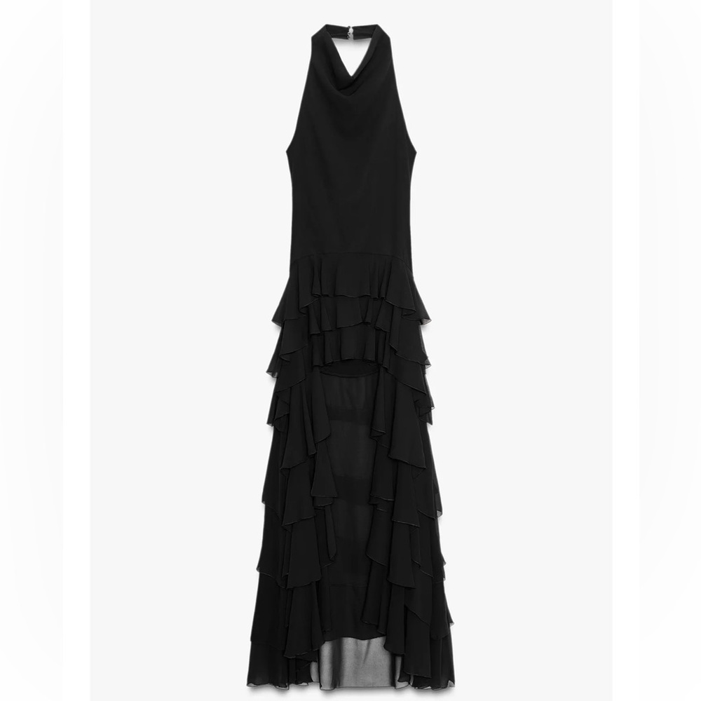 Halter Ruffle Maxi Dress - Picture 2 of 3